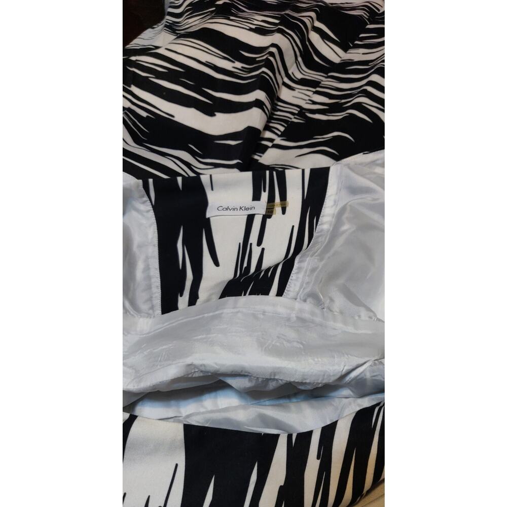 Black & White Dress CALVIN KLEIN Women Size 10 SLEEVELESS Zebra Quiet Luxury - Picture 14 of 16